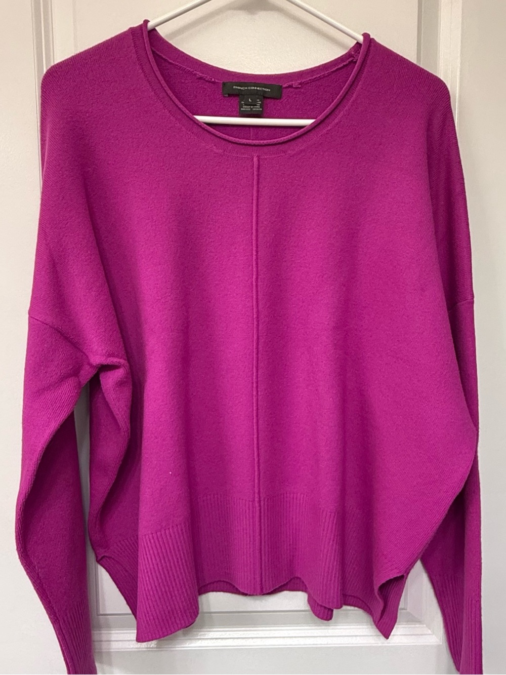 French Connection Fuchsia Crewneck Sweater Size Large
